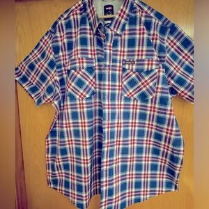 Mens 2XL Wrangler back vented outdoor short sleeve button down